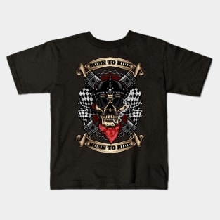 biker skull Kids T-Shirt